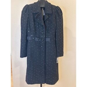 Vintage NWT International Concepts Black Tweed Coat Women's Size 10